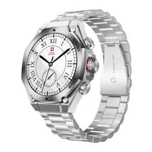 Swiss Military Smart Watch With Metal Strap DOM 6 Silver