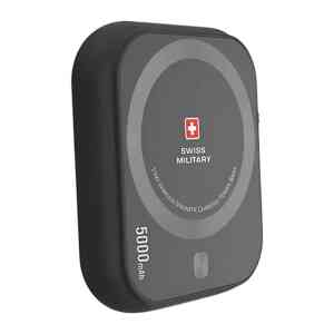 Swiss Wireless Magnetic Charging Portable Power Bank, 5000 mAh