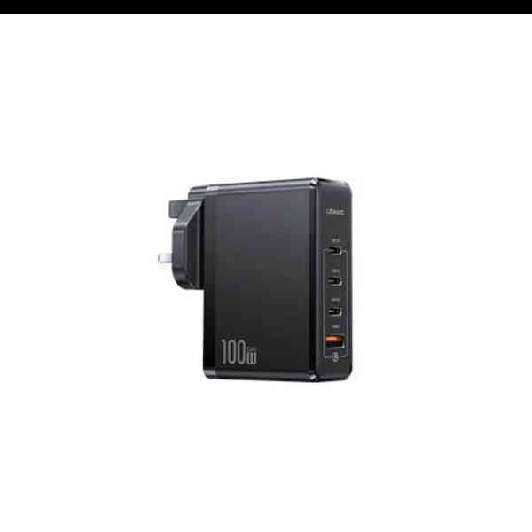 USAMS US-CC166 T51 100W 4 Port Gan Fast Charger 1 USB-A + 3 Type-C Power Adapter(CC166TC01)