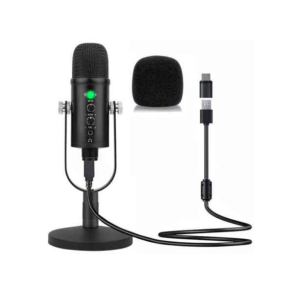 USB Condenser Microphone Compatible with PC/MAC/Ps4/iPhone/iPad/Android,Computer Mic with Noise Cancelling & Reverb, Studio Microphone for Voice and Music...