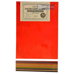 Premium Color Card-Board - 180gsm, A3, Assorted Colors, 100 Sheets