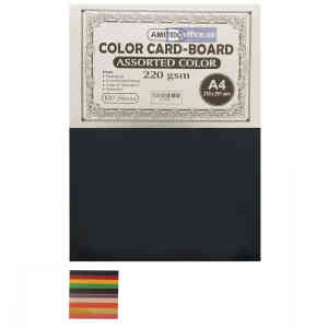 Premium Color Card-Board - 180gsm, A4, Assorted Colors, 100 Sheets