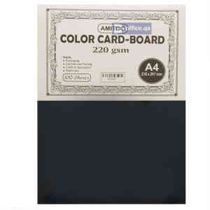 Premium Color Card-Board - 180gsm, A4, Black Colour, 100 Sheets